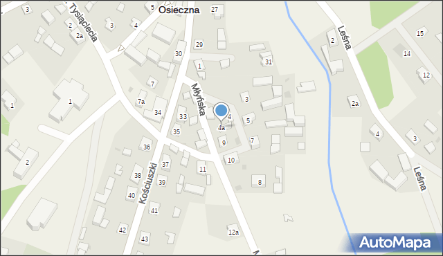 Osieczna, Młyńska, 4a, mapa Osieczna