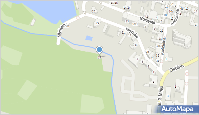 Ostrowiec Świętokrzyski, Młyńska, 18, mapa Ostrowiec Świętokrzyski