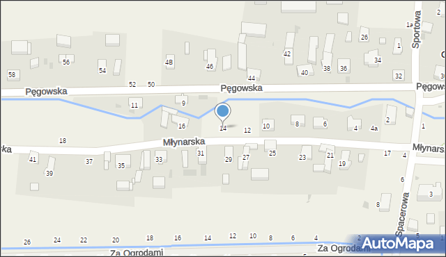 Ozorowice, Młynarska, 14, mapa Ozorowice