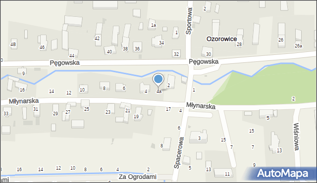 Ozorowice, Młynarska, 4a, mapa Ozorowice