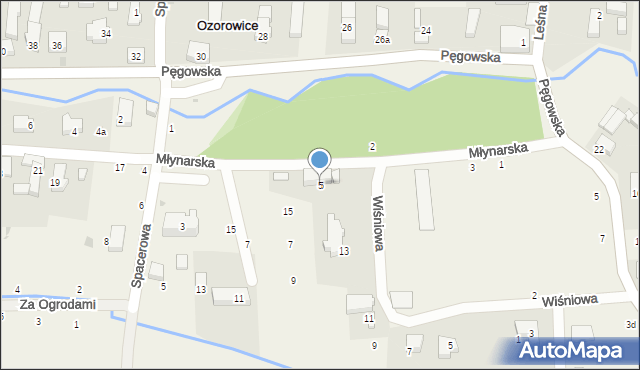 Ozorowice, Młynarska, 5, mapa Ozorowice