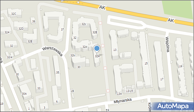 Piaseczno, Młynarska, 32A, mapa Piaseczno