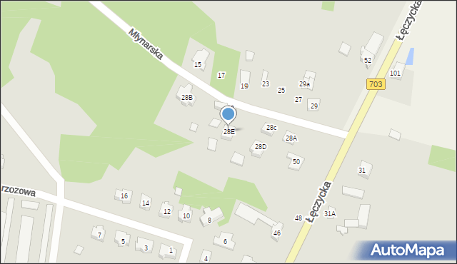 Poddębice, Młynarska, 28E, mapa Poddębice