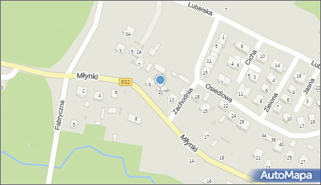 Poniatowa, Młynki, 11, mapa Poniatowa