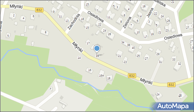 Poniatowa, Młynki, 19, mapa Poniatowa