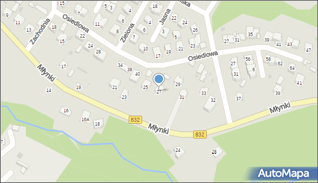 Poniatowa, Młynki, 27, mapa Poniatowa