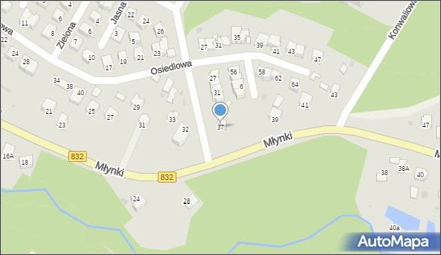 Poniatowa, Młynki, 37, mapa Poniatowa