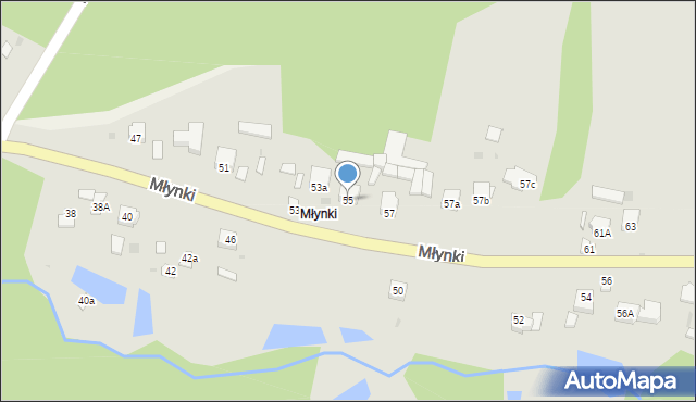 Poniatowa, Młynki, 55, mapa Poniatowa