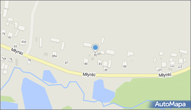 Poniatowa, Młynki, 91, mapa Poniatowa