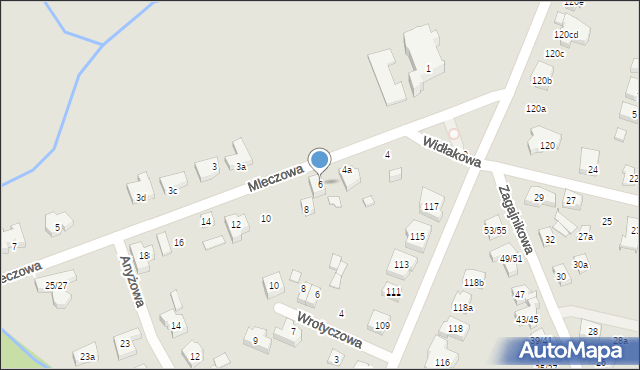 Poznań, Mleczowa, 6, mapa Poznania