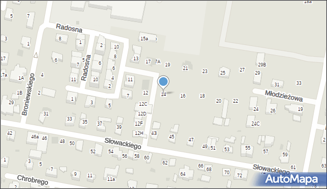 Pruszcz Gdański, Młodzieżowa, 14, mapa Pruszcz Gdański