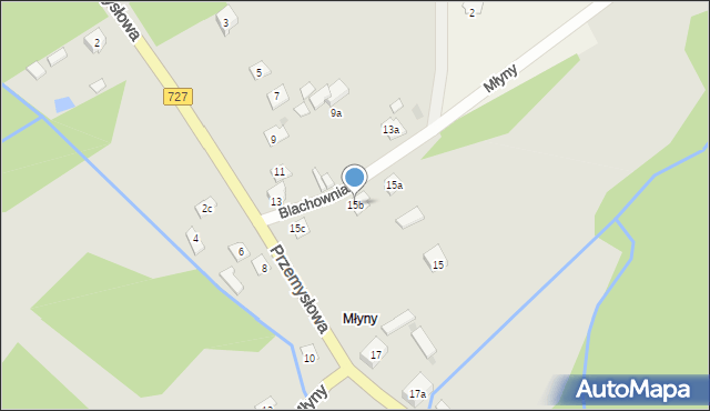 Przysucha, Młyny, 15b, mapa Przysucha