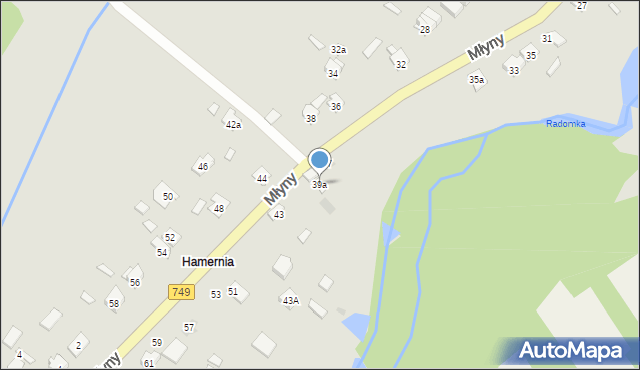 Przysucha, Młyny, 39a, mapa Przysucha