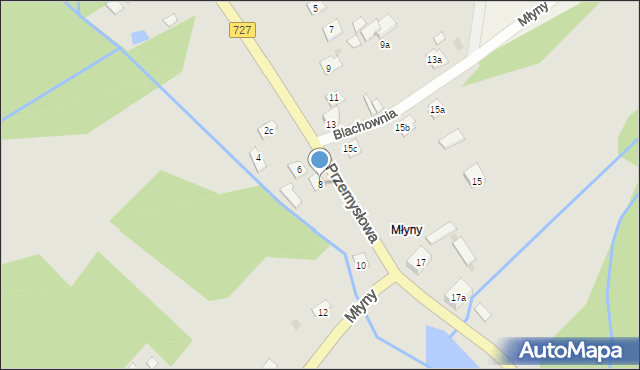 Przysucha, Młyny, 8, mapa Przysucha