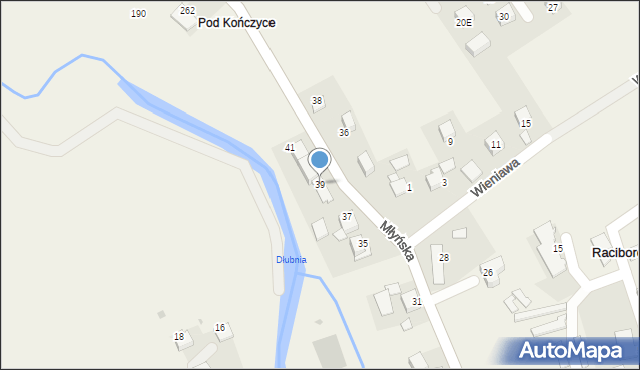 Raciborowice, Młyńska, 39, mapa Raciborowice
