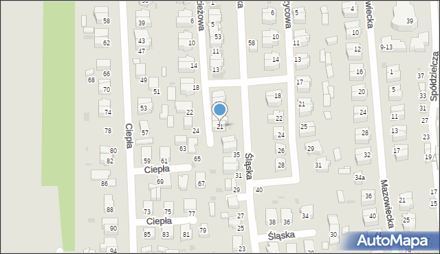 Radomsko, Młodzieżowa, 21, mapa Radomsko