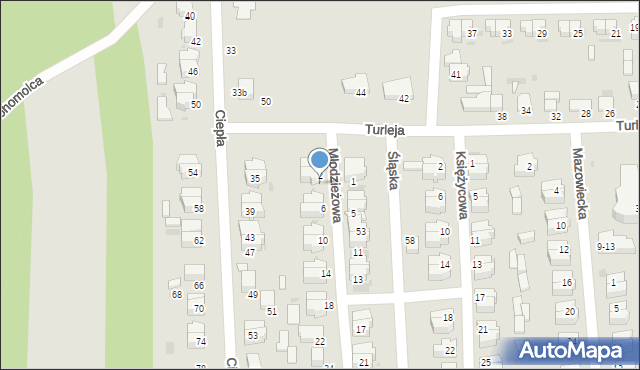 Radomsko, Młodzieżowa, 4, mapa Radomsko