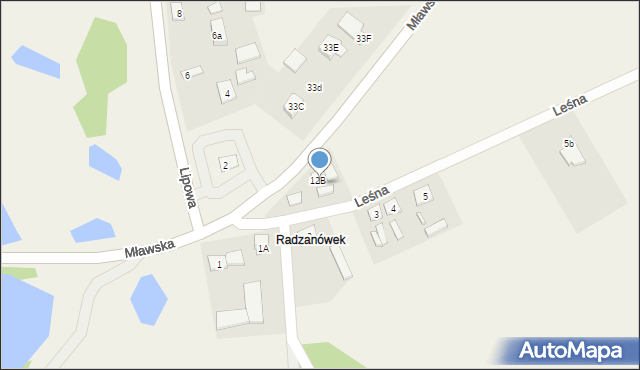 Radzanów, Mławska, 12a, mapa Radzanów