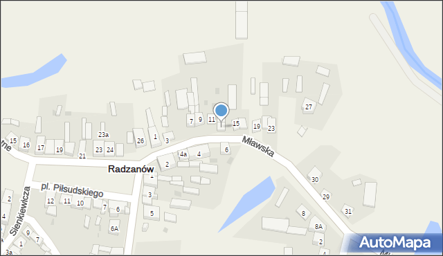 Radzanów, Mławska, 13, mapa Radzanów