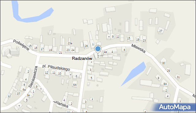 Radzanów, Mławska, 2, mapa Radzanów