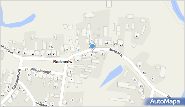 Radzanów, Mławska, 4c, mapa Radzanów