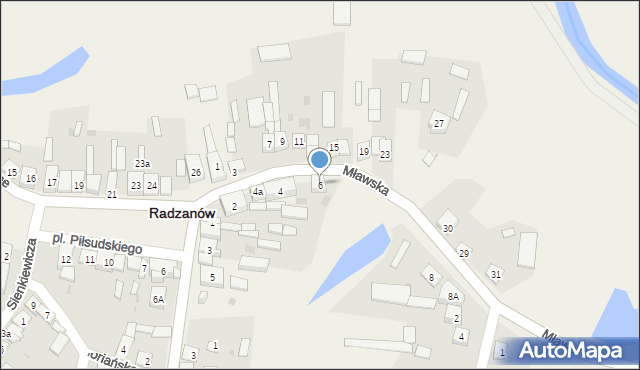 Radzanów, Mławska, 6, mapa Radzanów