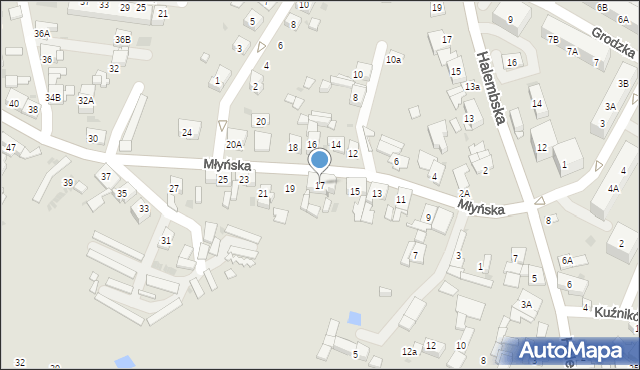 Ruda Śląska, Młyńska, 17, mapa Rudy Śląskiej