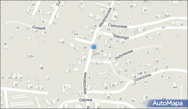 Ruda Śląska, Młodzieżowa, 14, mapa Rudy Śląskiej