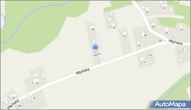 Rychwałd, Młyńska, 44, mapa Rychwałd