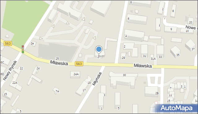 Rypin, Mławska, 27, mapa Rypin
