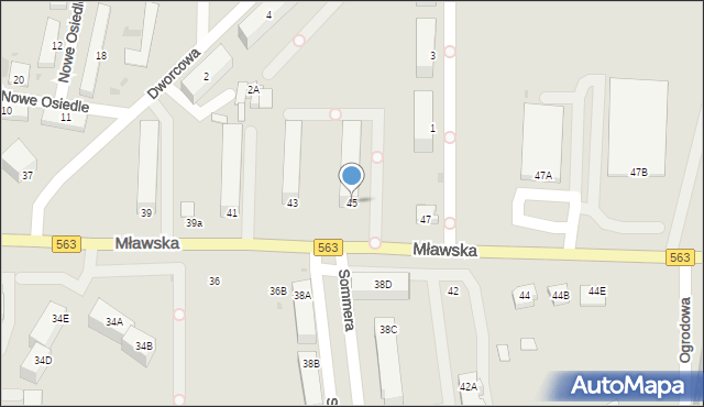 Rypin, Mławska, 45, mapa Rypin