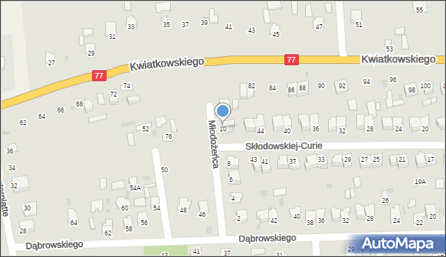 Sandomierz, Młodożeńca Stanisława, 10, mapa Sandomierza