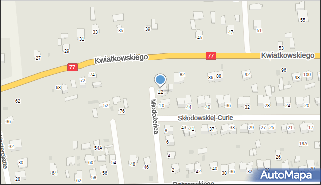 Sandomierz, Młodożeńca Stanisława, 12, mapa Sandomierza