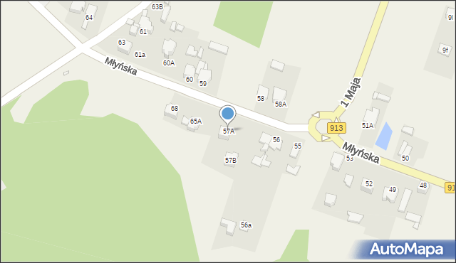 Siemonia, Młyńska, 57A, mapa Siemonia