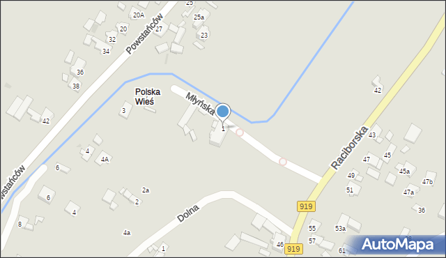 Sośnicowice, Młyńska, 1, mapa Sośnicowice