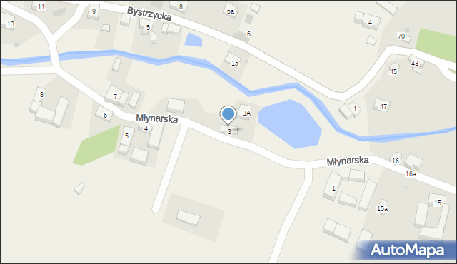 Stara Bystrzyca, Młynarska, 3, mapa Stara Bystrzyca