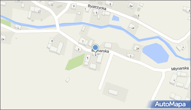 Stara Bystrzyca, Młynarska, 4, mapa Stara Bystrzyca