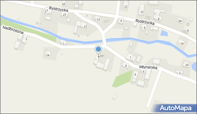 Stara Bystrzyca, Młynarska, 8, mapa Stara Bystrzyca