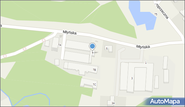 Straszyn, Młyńska, 7, mapa Straszyn