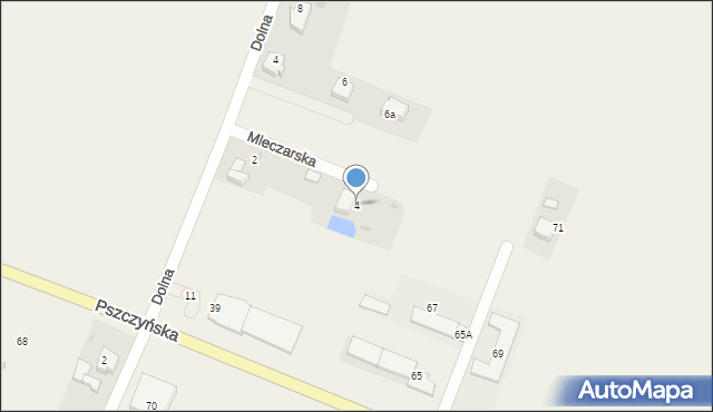 Suszec, Mleczarska, 4, mapa Suszec