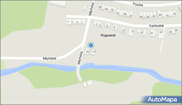 Szczecin, Młyńska, 16a, mapa Szczecina