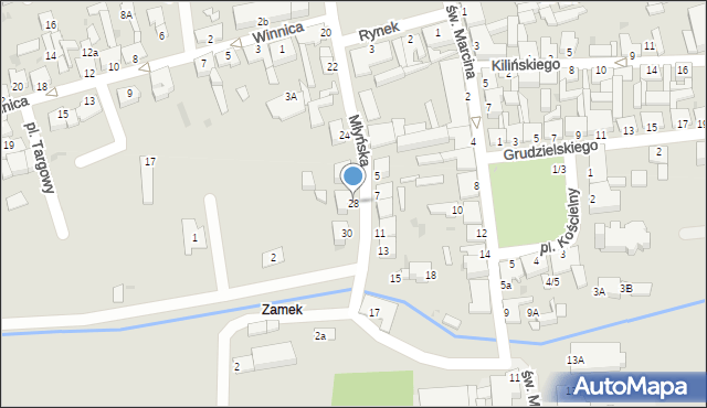 Szubin, Młyńska, 28, mapa Szubin