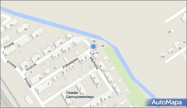 Tczew, Młyńska, 8, mapa Tczew