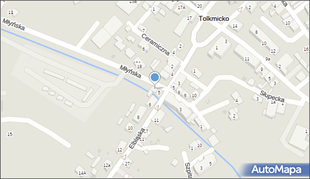 Tolkmicko, Młyńska, 7, mapa Tolkmicko