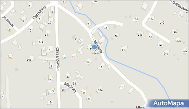 Trzebinia, Młyńska, 10, mapa Trzebinia