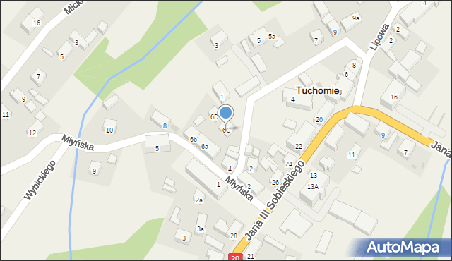 Tuchomie, Młyńska, 6C, mapa Tuchomie