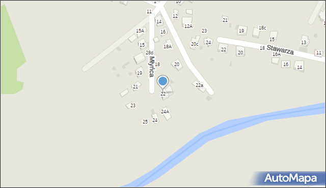 Tuchów, Młyńca Józefa, płk., 22, mapa Tuchów