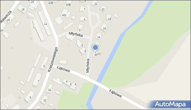 Węgorzewo, Młyńska, 10, mapa Węgorzewo