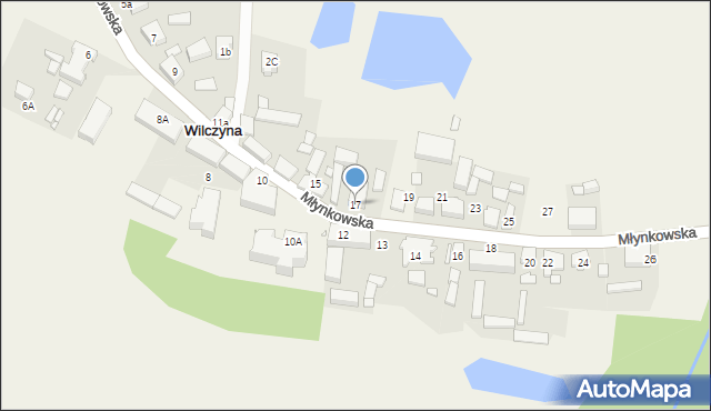 Wilczyna, Młynkowska, 17, mapa Wilczyna