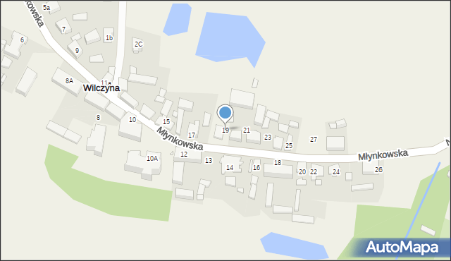 Wilczyna, Młynkowska, 19, mapa Wilczyna